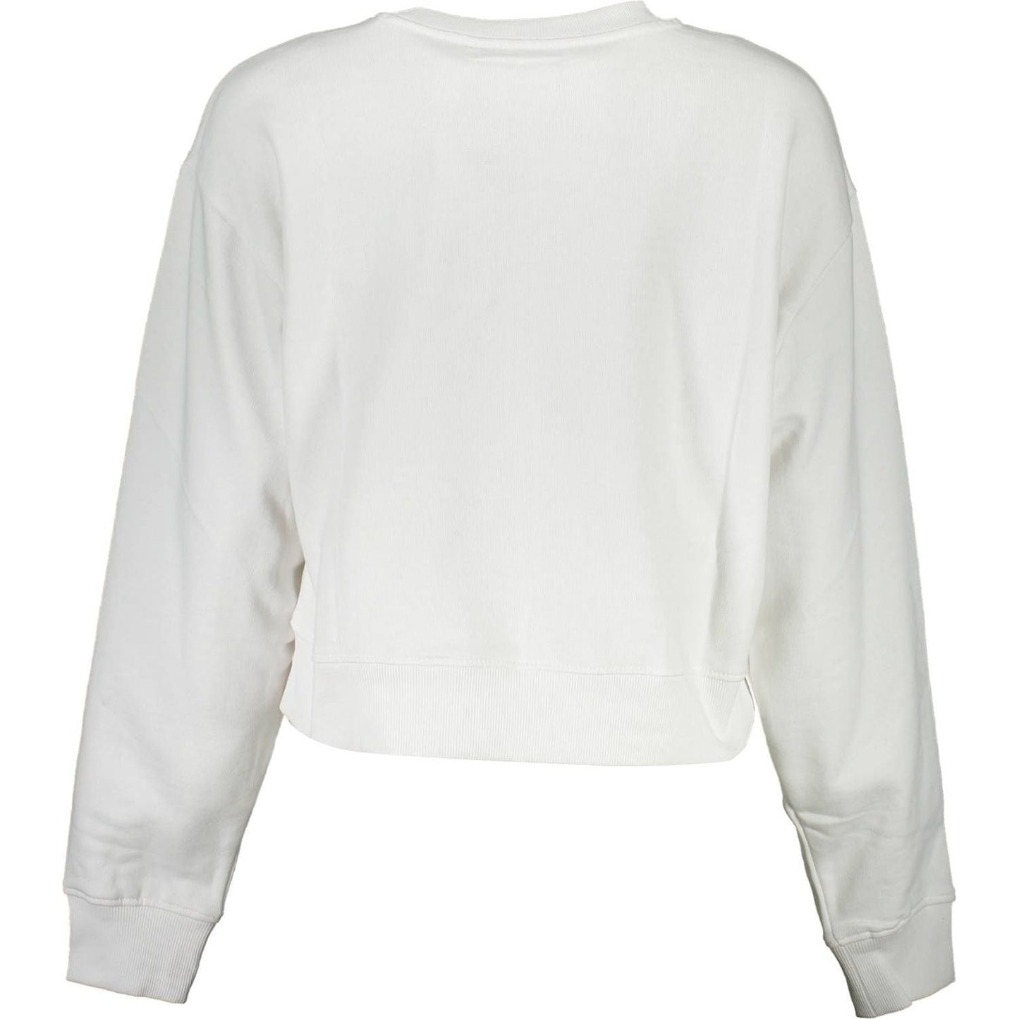 Guess Jeans Chic White Cotton Sweatshirt with Logo Print Guess Jeans