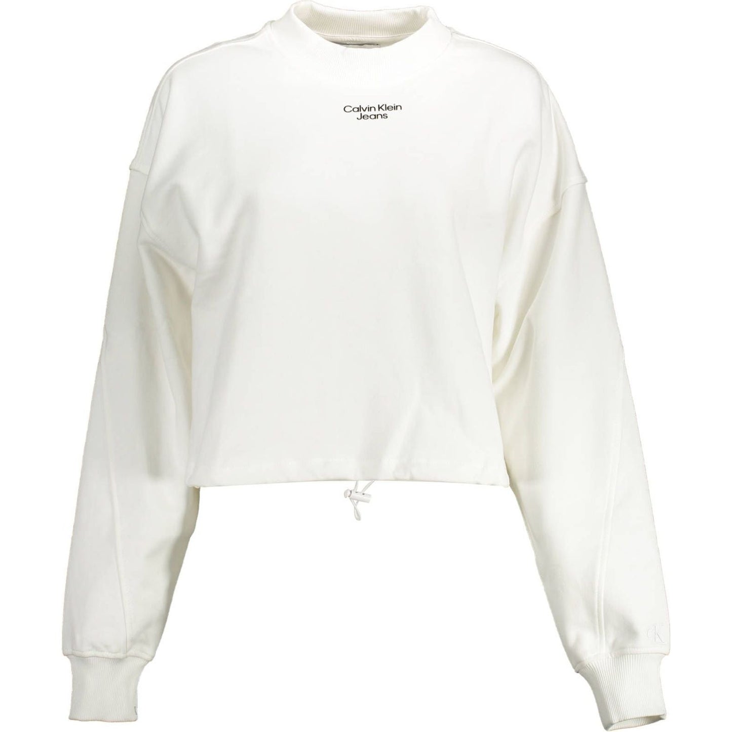 Calvin Klein Elegant White Cotton Sweatshirt with Chic Details Calvin Klein