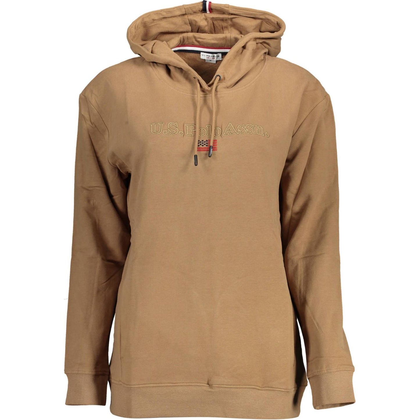 U.S. POLO ASSN. Chic Brown Embroidered Hoodie with Pockets U.S. POLO ASSN.