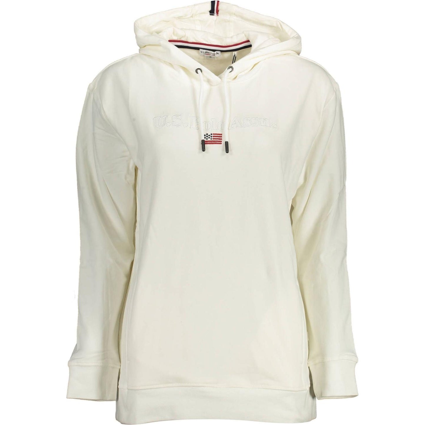 U.S. POLO ASSN. Chic White Hooded Sweatshirt with Embroidery U.S. POLO ASSN.