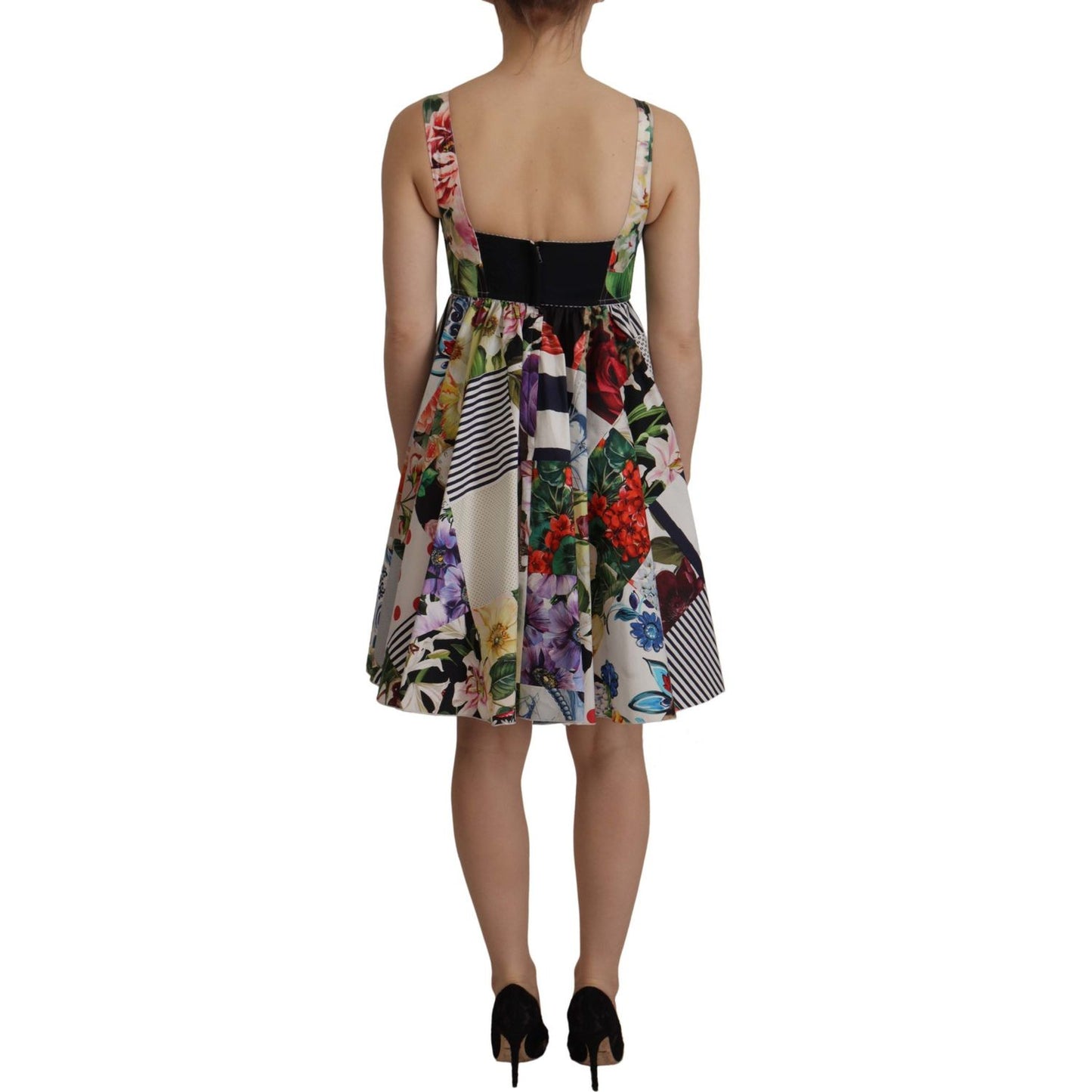 Dolce & Gabbana Elegant Patchwork Mini Dress in Vibrant Multicolor Dolce & Gabbana