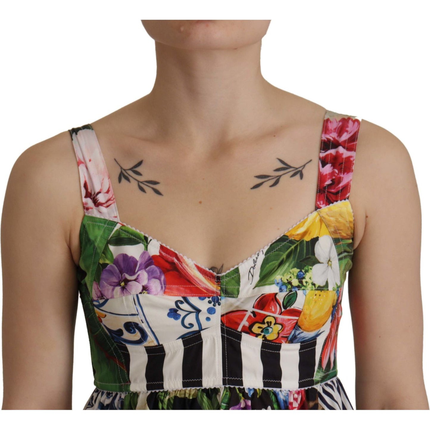 Dolce & Gabbana Elegant Patchwork Mini Dress in Vibrant Multicolor Dolce & Gabbana