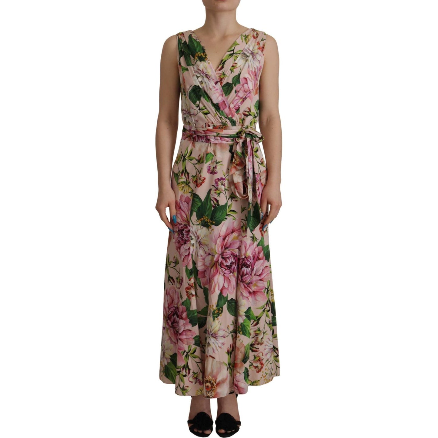 Dolce & Gabbana Elegant Floral Silk Wrap Dress Dolce & Gabbana