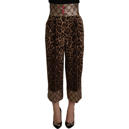 Dolce & Gabbana High Waist Cropped Leopard Jacquard Pants Dolce & Gabbana