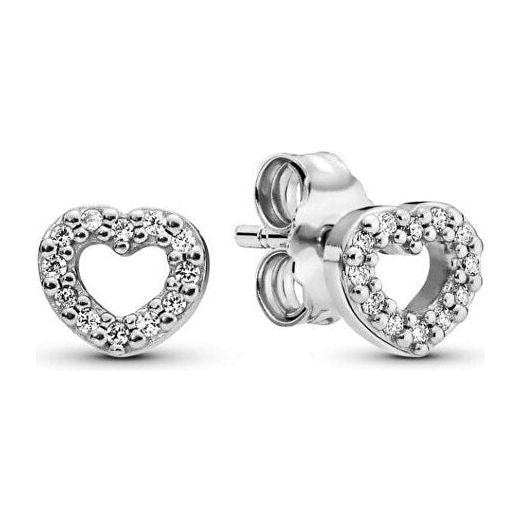 PANDORA JEWELS Mod. SILVER STUD EARRING WITH CUBIC ZIRCONIA DESIGNER FASHION JEWELLERY PANDORA