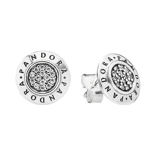 PANDORA JEWELS Mod. SILVER STUD EARRINGS WITH CUBIC ZIRCONIA DESIGNER FASHION JEWELLERY PANDORA