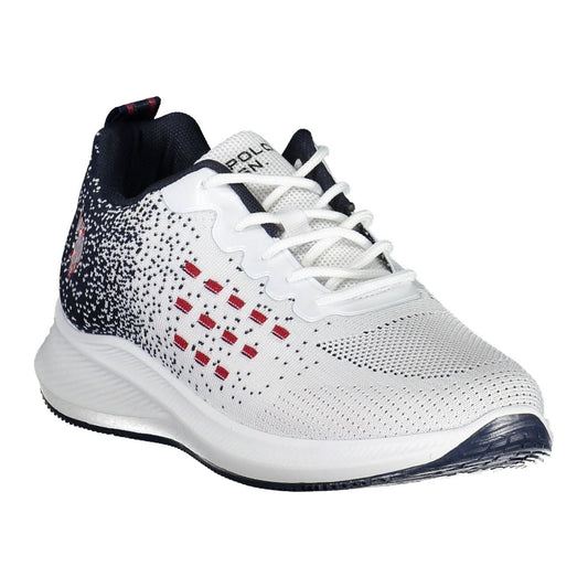 U.S. POLO ASSN. Chic White Lace-Up Sneakers with Logo Detail U.S. POLO ASSN.