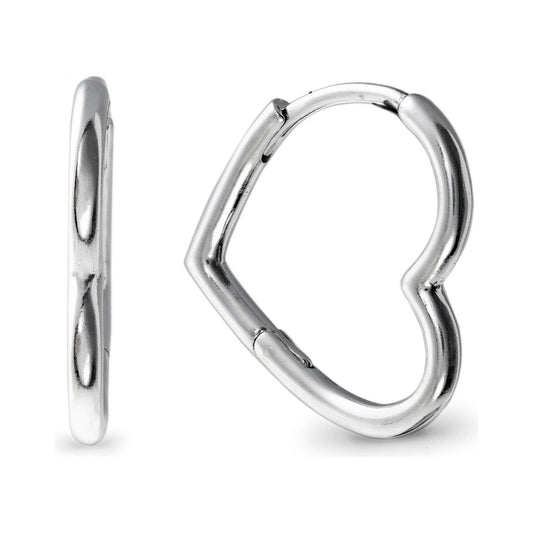 PANDORA Mod. ASYMMETRICAL HEART HOOP EARRINGS DESIGNER FASHION JEWELLERY PANDORA