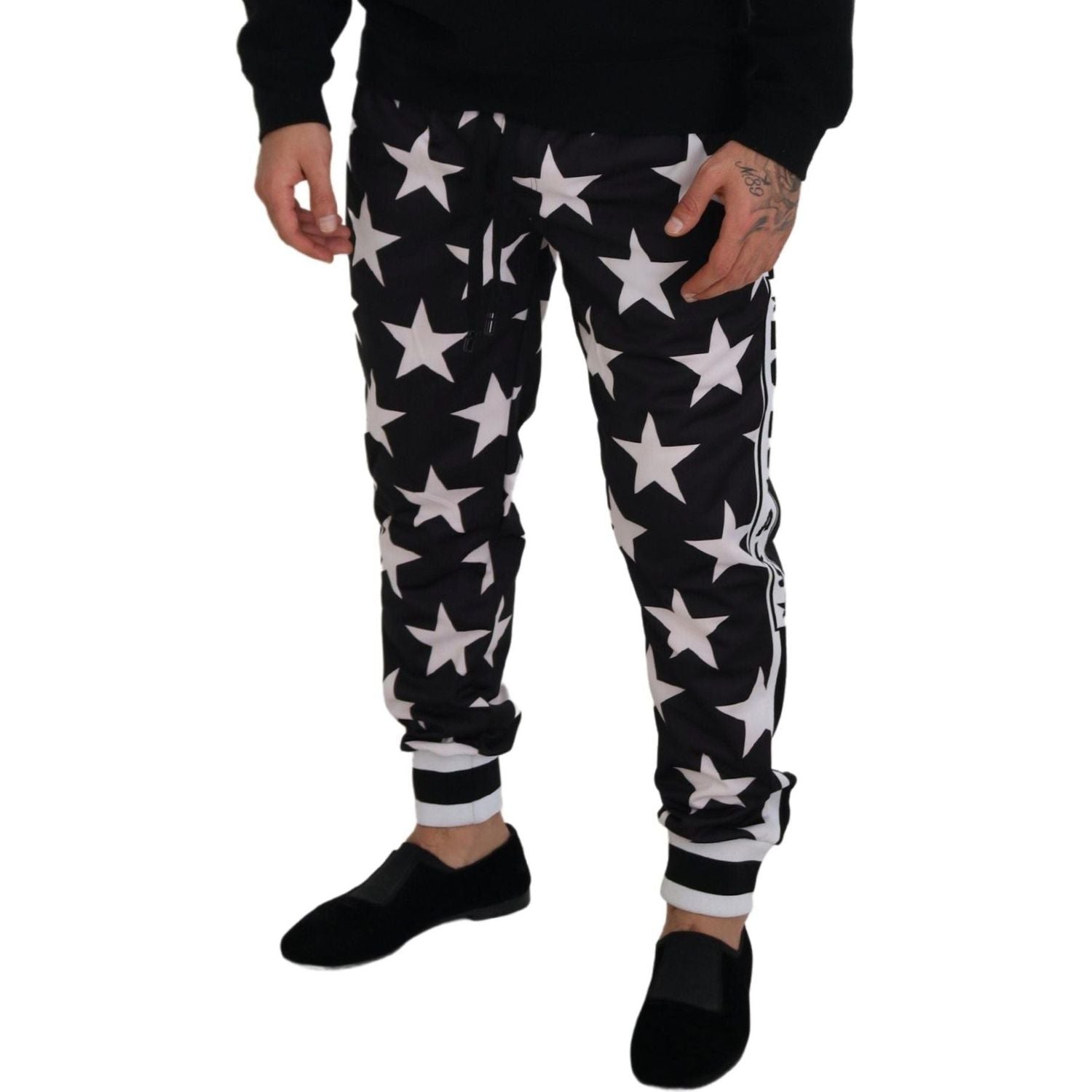 Dolce & Gabbana Star Print Casual Sweatpants with Logo Detail