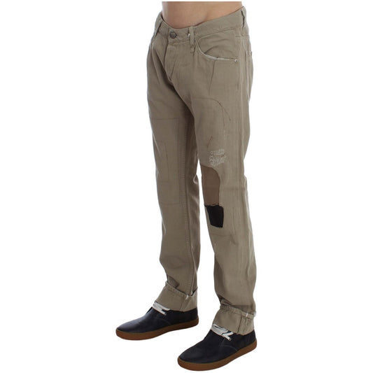 Acht Beige Straight Fit Cotton Jeans for Men Jeans & Pants Acht