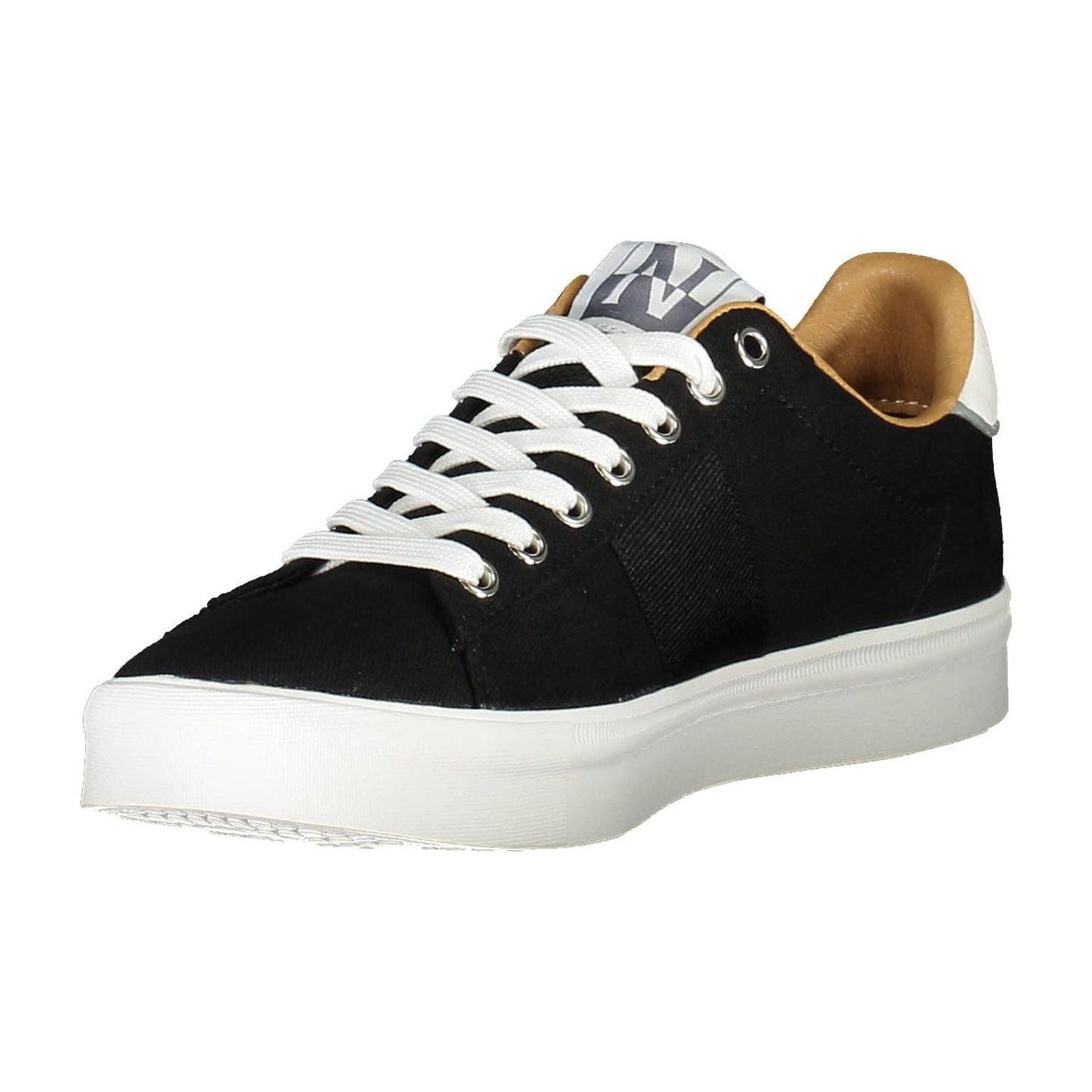 Napapijri Black Lace-Up Sneakers with Contrasting Accents Napapijri