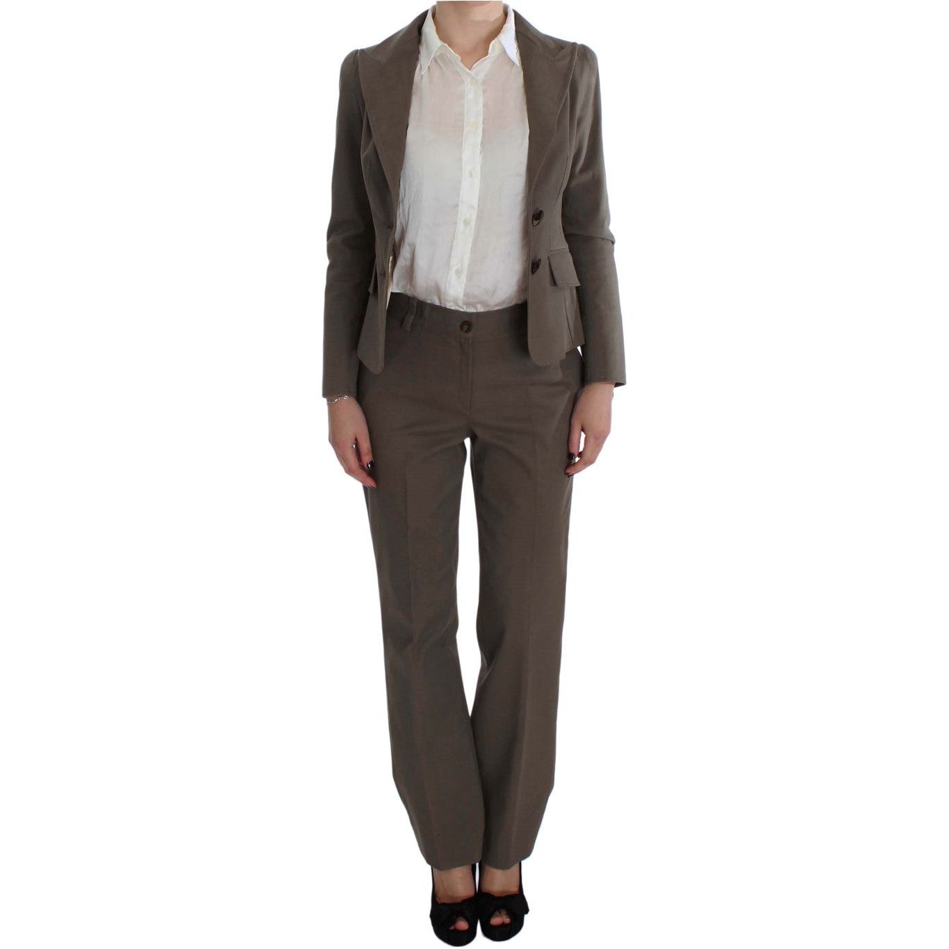 BENCIVENGA Beige Wool-Cotton Suit Set Chic Elegance BENCIVENGA