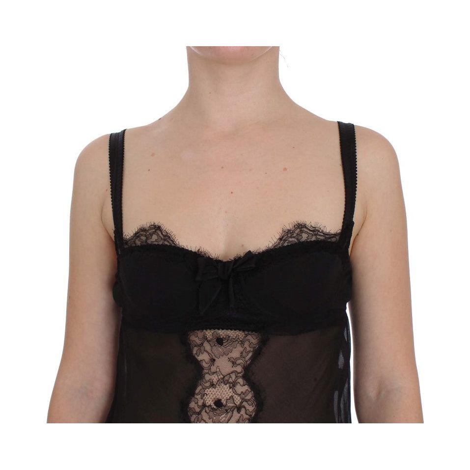 Dolce & Gabbana Elegant Silk Floral Lace Babydoll Chemise Dolce & Gabbana