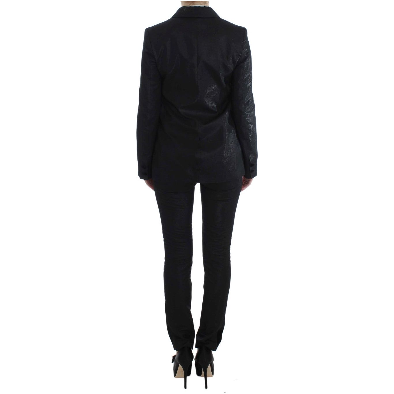 Exte Elegant Three-Piece Black Pants Suit Exte