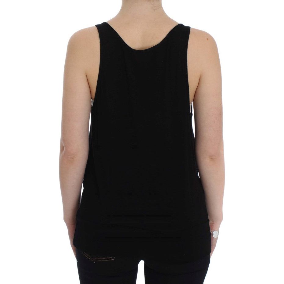 PLEIN SUD Sleek Black Cami Blouse Tank Top PLEIN SUD