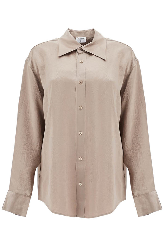 FILIPPA K satin ruffled shirt Topwear FILIPPA K Dark Gray