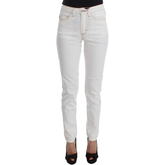 Cavalli Chic White Slim Fit Denim Cavalli