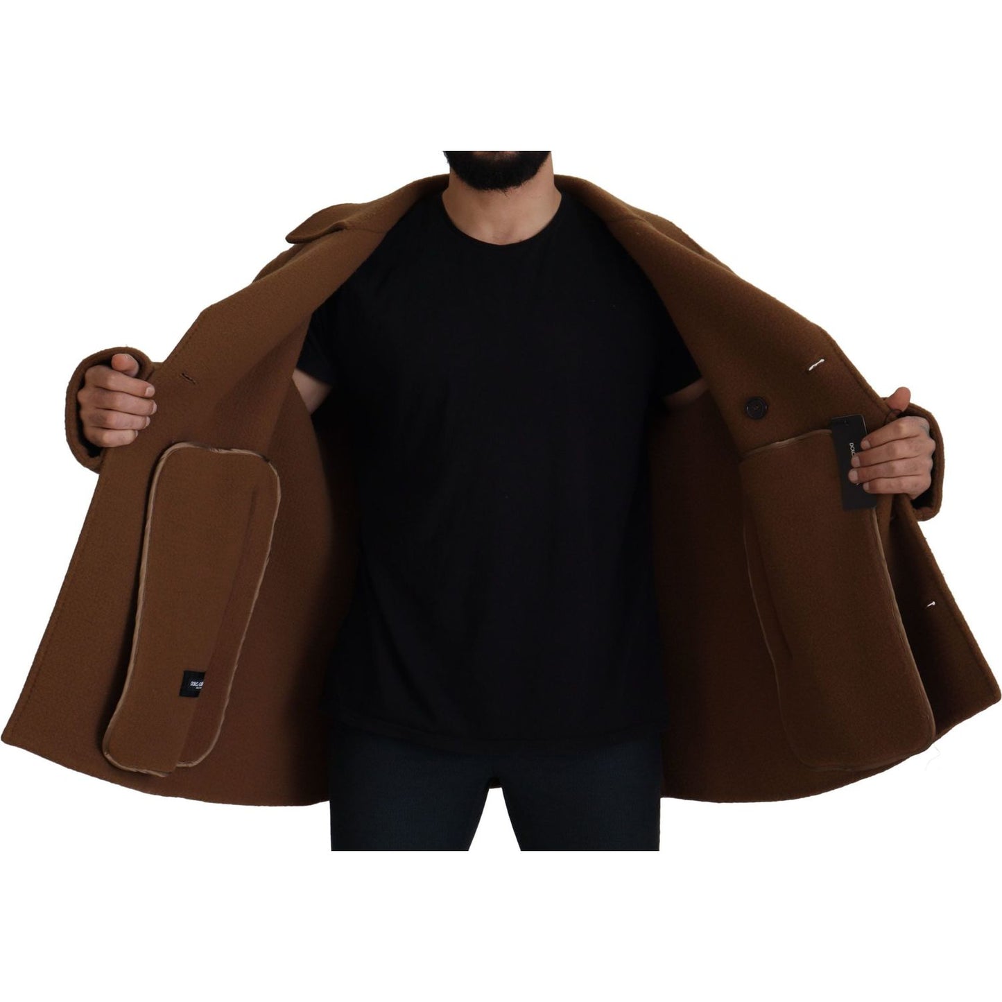 Dolce & Gabbana Elegant Double Breasted Brown Jacket Dolce & Gabbana