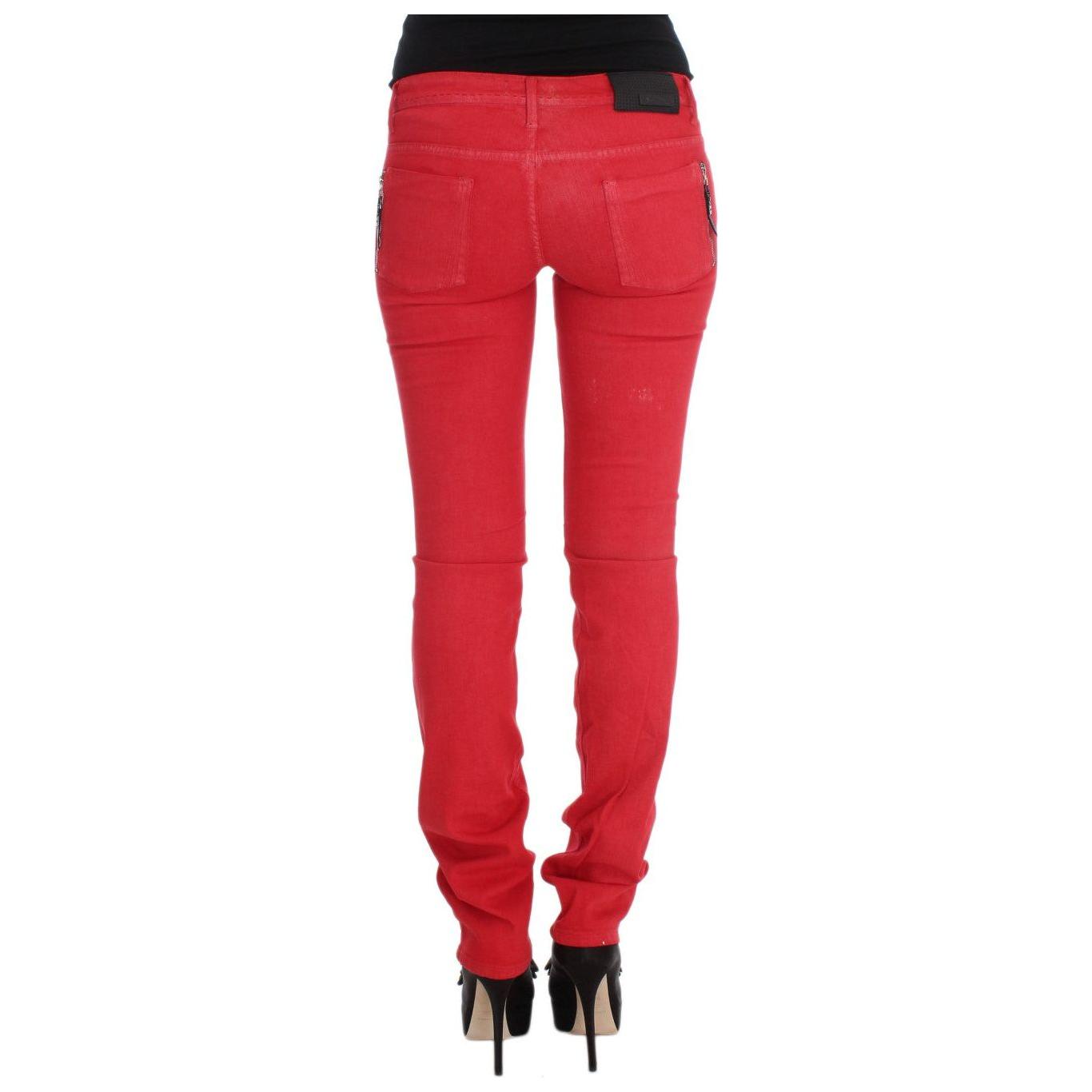 Costume National Chic Red Slim Fit Jeans Costume National