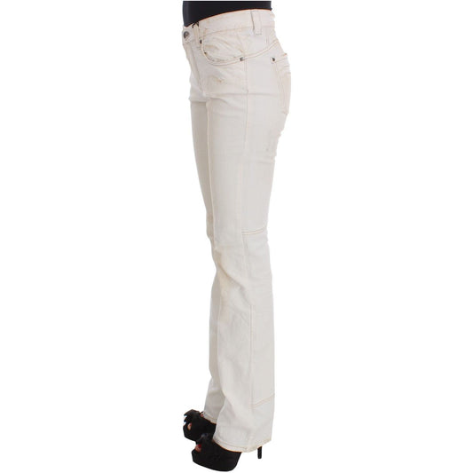 Costume National Chic White Slim Fit Designer Jeans Costume National