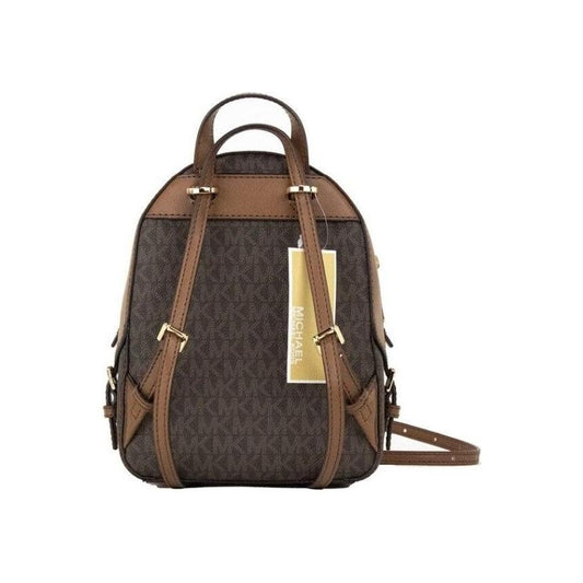 Michael Kors Jaycee mini XS Brown Signature PVC Zip Pocket Shoulder Backpack Bag Michael Kors