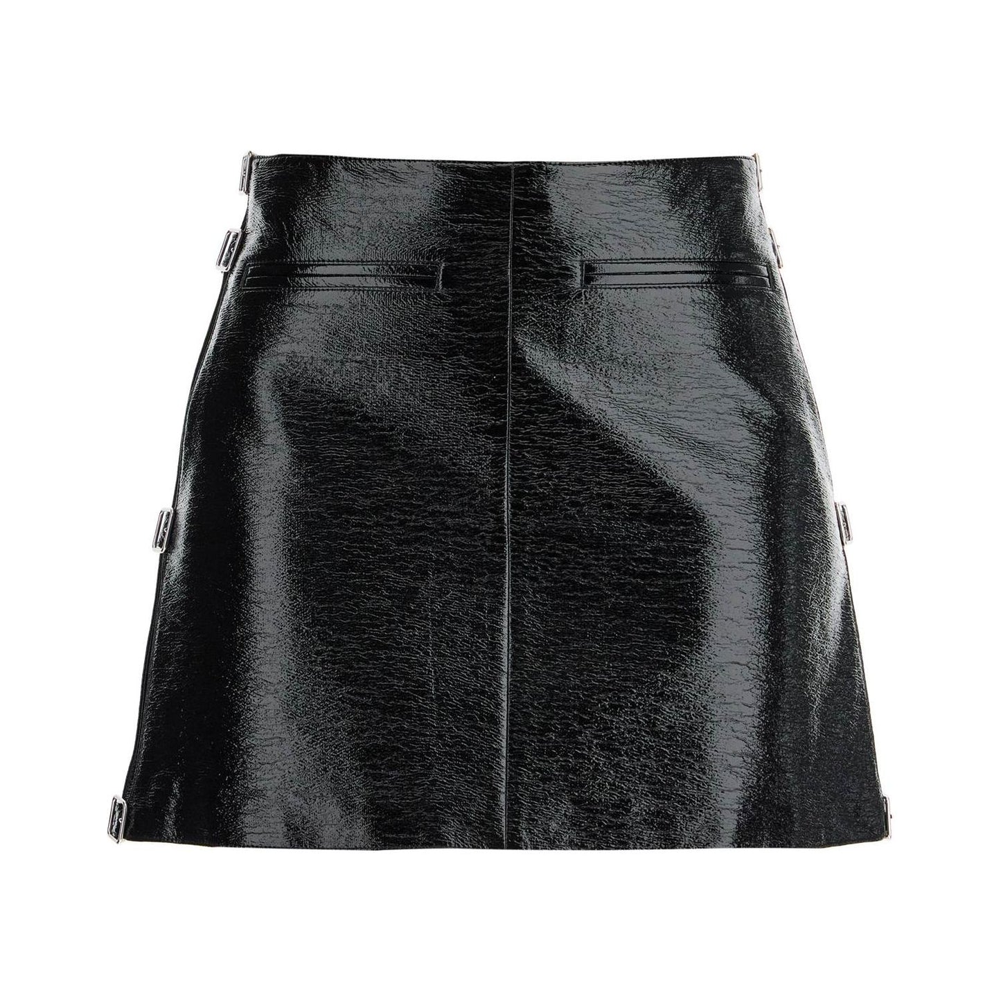 Courreges vinyl mini skirt with buckles