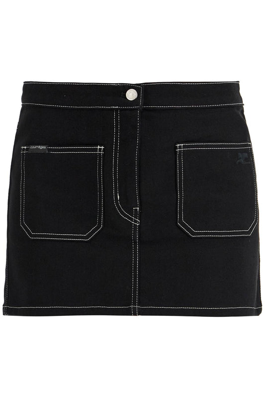 Courreges denim mini skirt