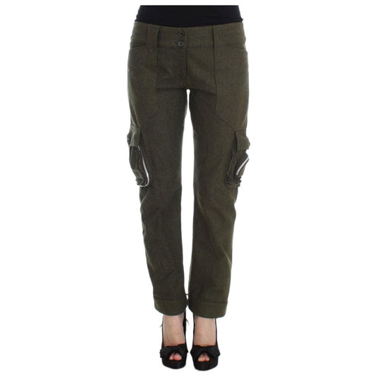 Ermanno Scervino Chic Green Cargo Pants for Effortless Style Ermanno Scervino