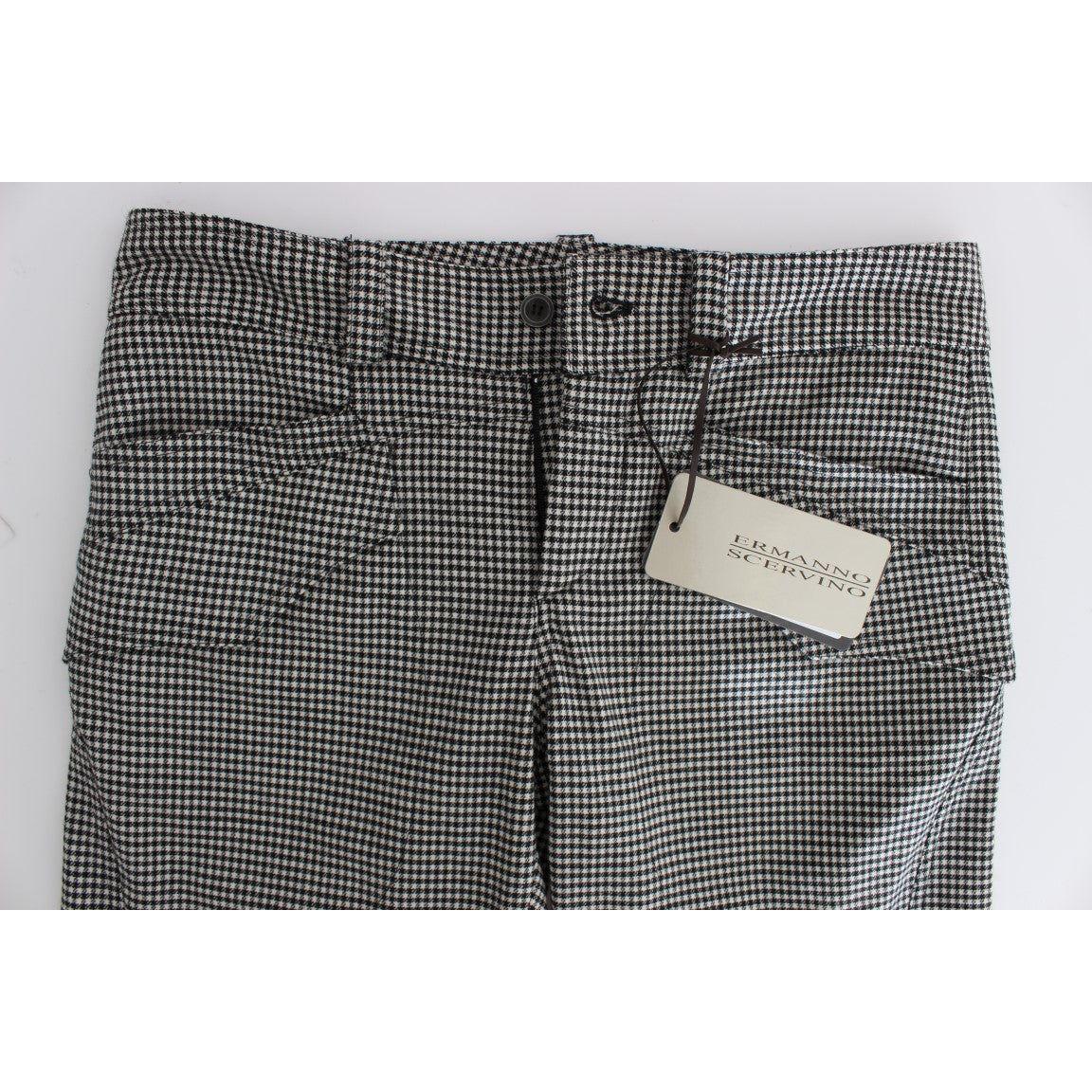 Ermanno Scervino Chic Checkered Black & White Regular Fit Pants Jeans & Pants Ermanno Scervino