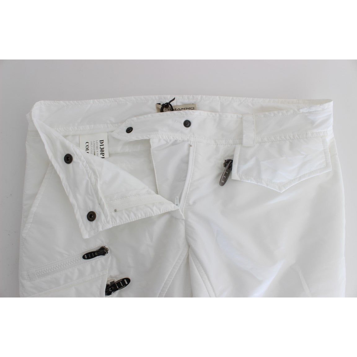 Ermanno Scervino Chic White Nylon Cargo Pants by Italian Designer Ermanno Scervino