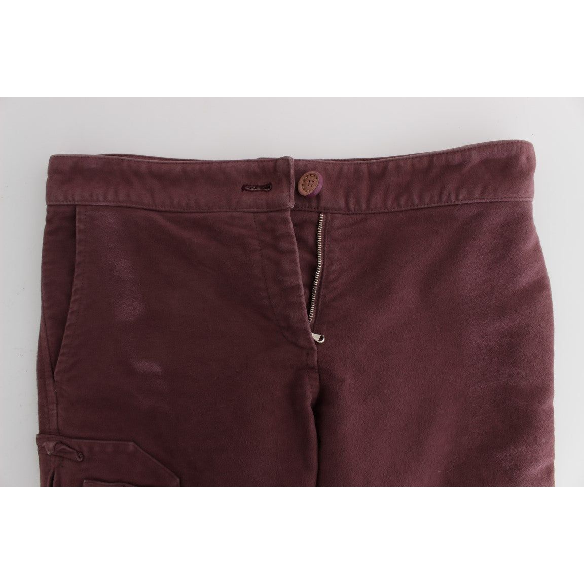 Ermanno Scervino Chic Bordeaux Capri Cropped Cargo Pants Ermanno Scervino