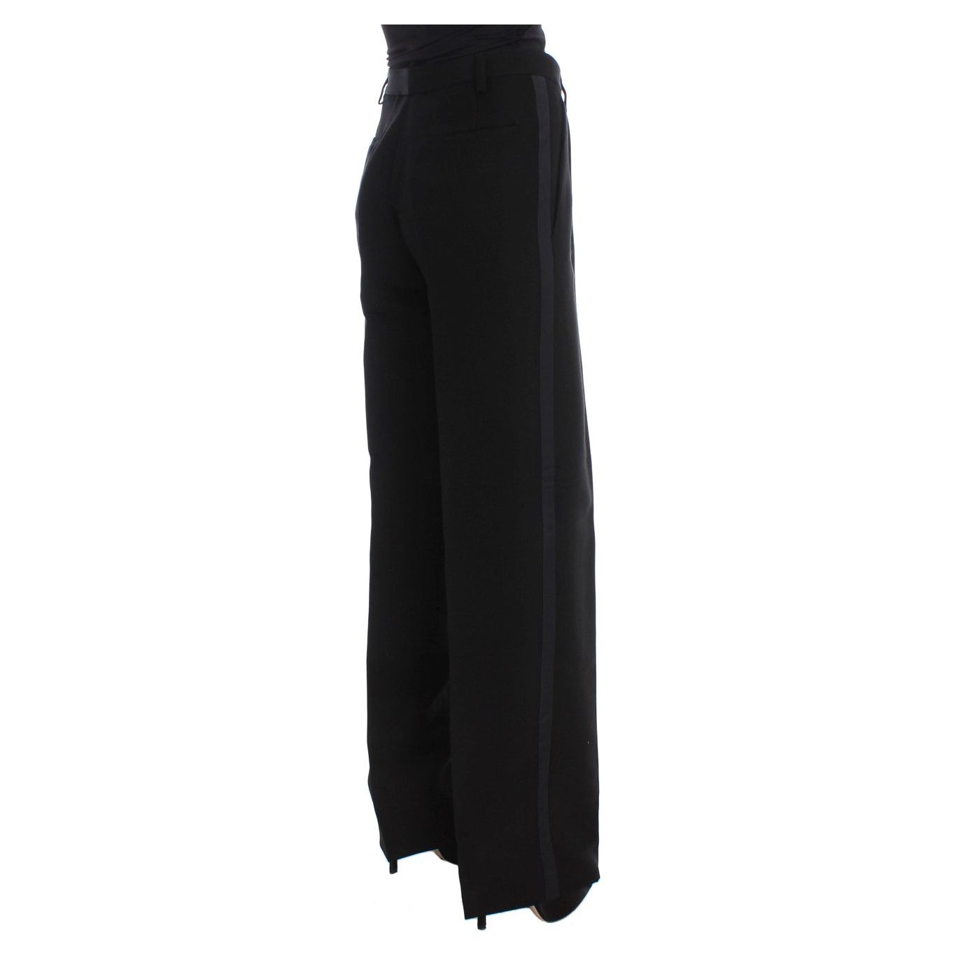 Ermanno Scervino Chic Black Wide Leg Silk Blend Jeans Jeans & Pants Ermanno Scervino