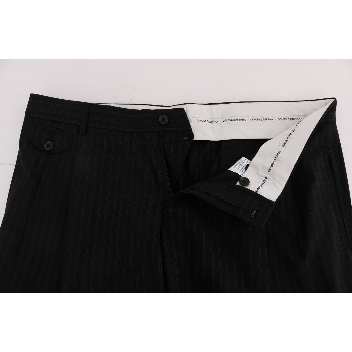 Dolce & Gabbana Elegant Blue Striped Dress Trousers Dolce & Gabbana