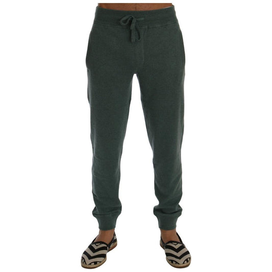 Dolce & Gabbana Elegant Green Cashmere Sport Pants Dolce & Gabbana