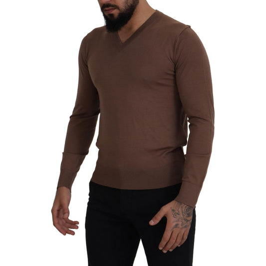 Dolce & Gabbana Elegant Virgin Wool V-Neck Pullover Sweater Dolce & Gabbana