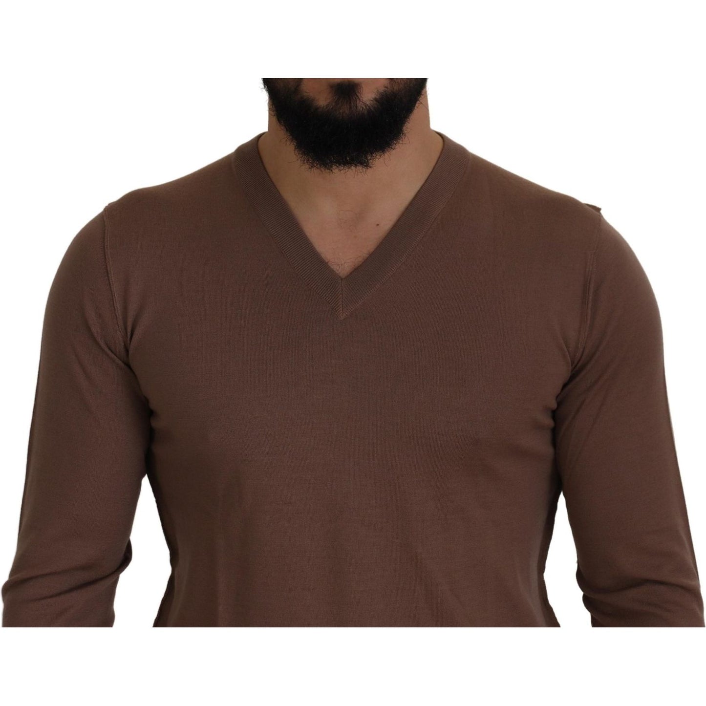 Dolce & Gabbana Elegant Virgin Wool V-Neck Pullover Sweater Dolce & Gabbana