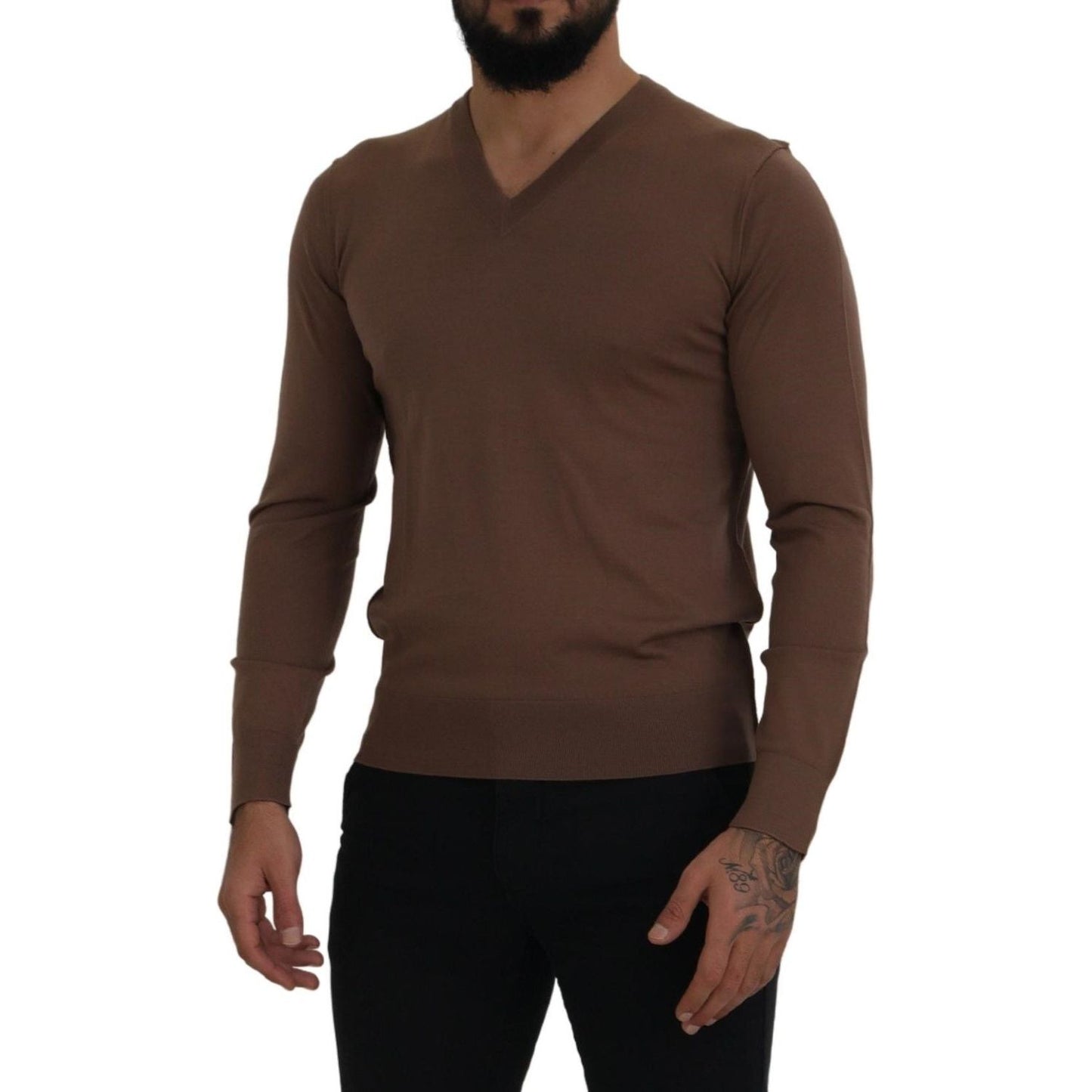 Dolce & Gabbana Elegant Virgin Wool V-Neck Pullover Sweater Dolce & Gabbana