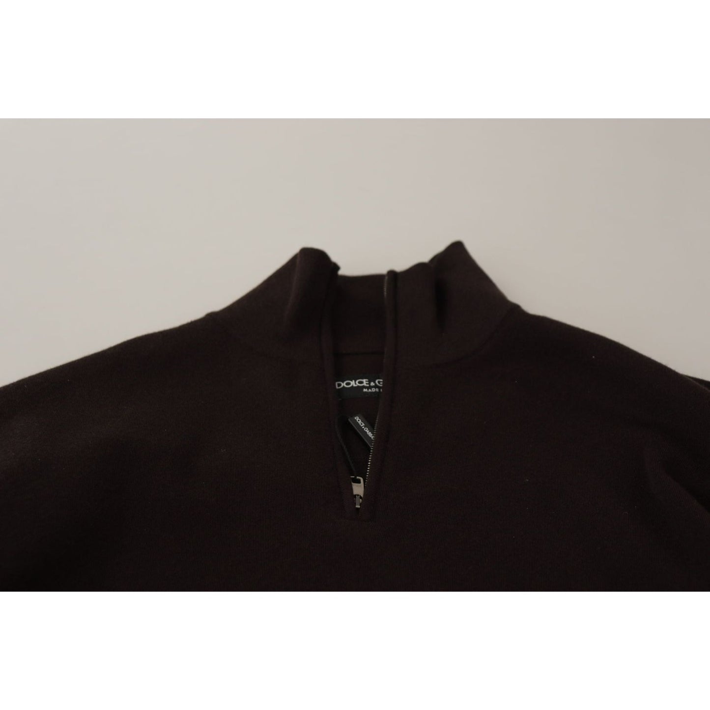 Dolce & Gabbana Elegant Cashmere Zippered Pullover Sweater Dolce & Gabbana