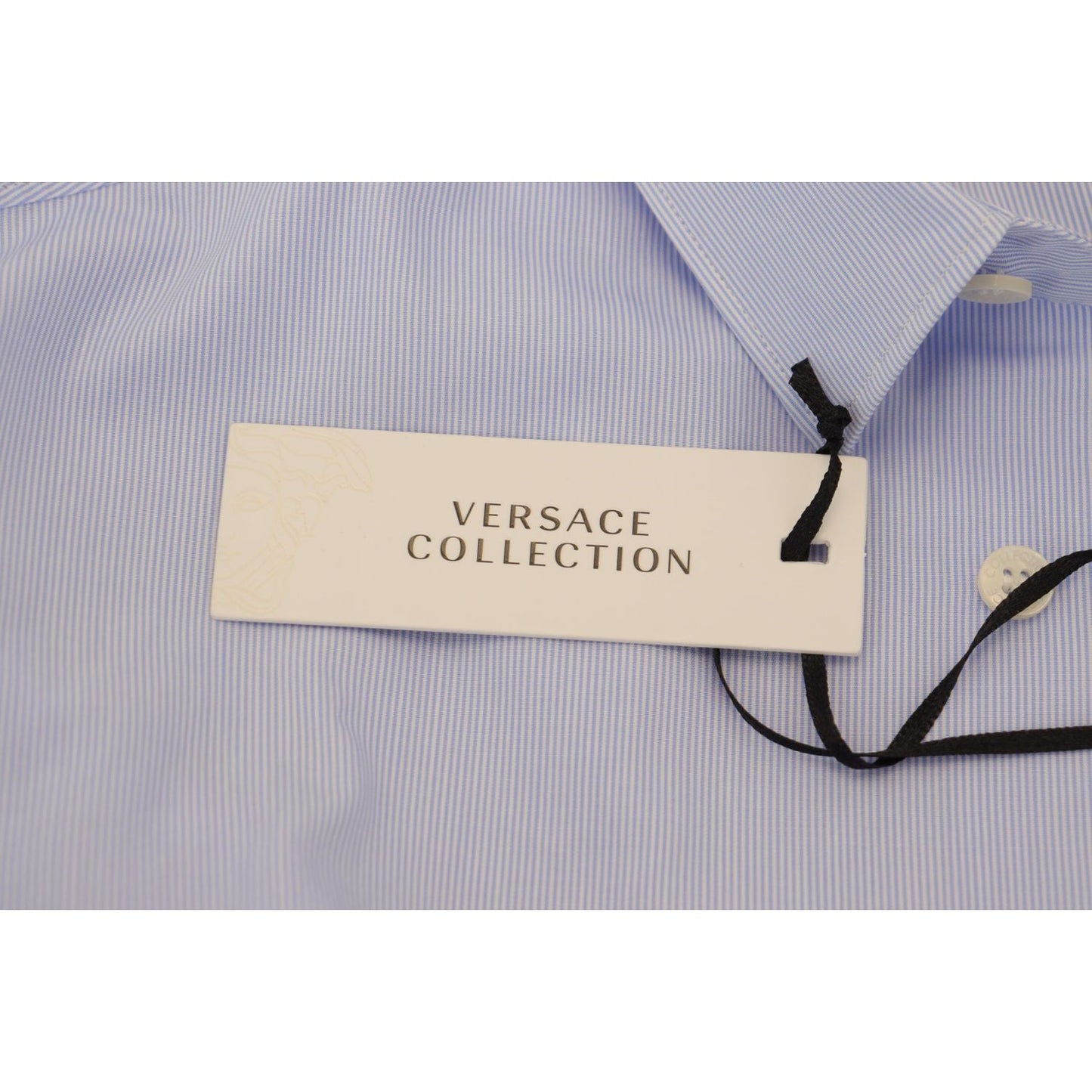 Versace Collection Elegant Light Blue Dress Shirt Versace Collection