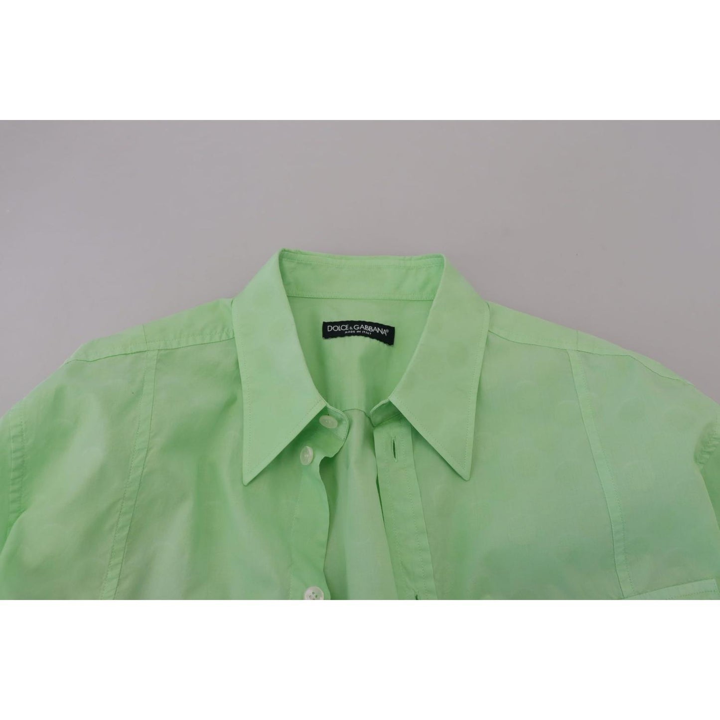 Dolce & Gabbana Mint Green Slim Fit Casual Button-Down Shirt Dolce & Gabbana