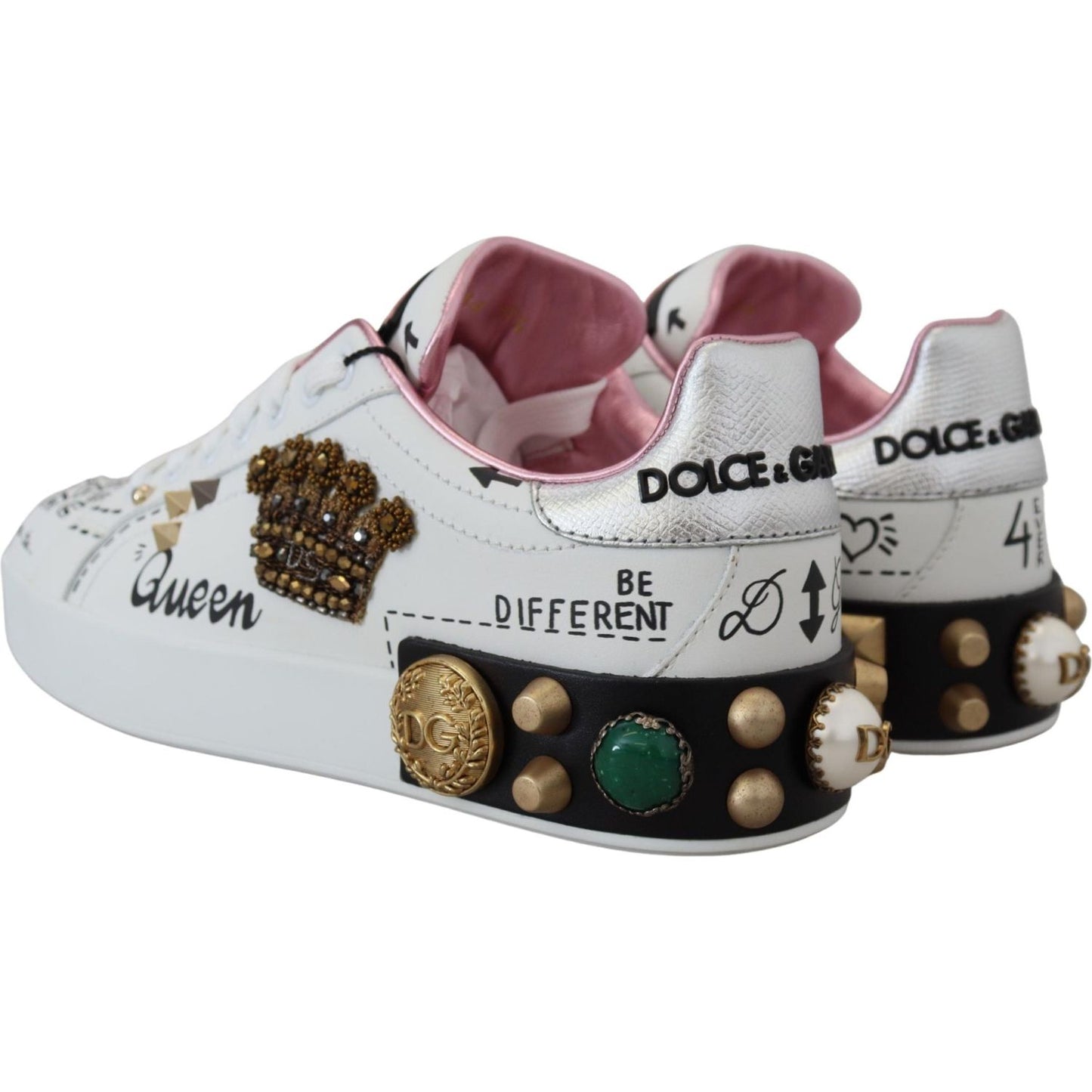 Dolce & Gabbana Queen Crown Chic Leather Sneakers Dolce & Gabbana