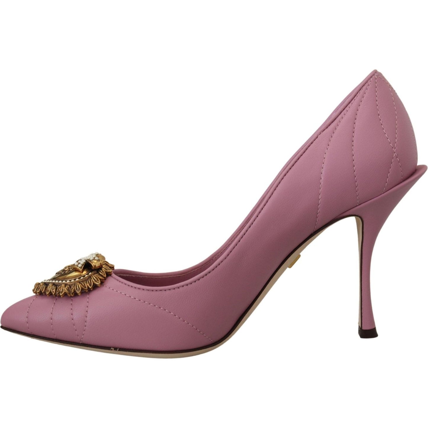 Dolce & Gabbana Devotion Leather Heels in Pink Dolce & Gabbana