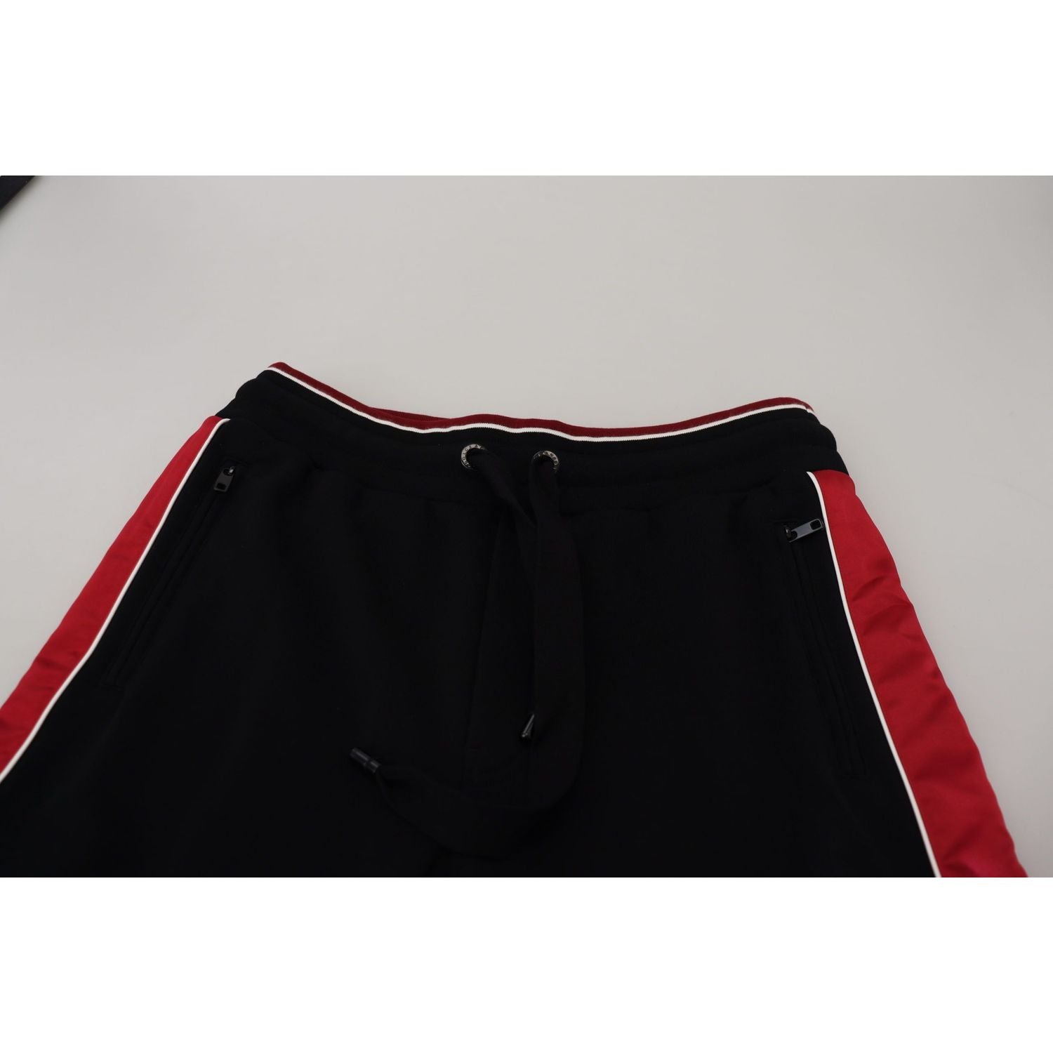 Dolce & Gabbana Elegant Black Jogging Sweatpants with Red Detail