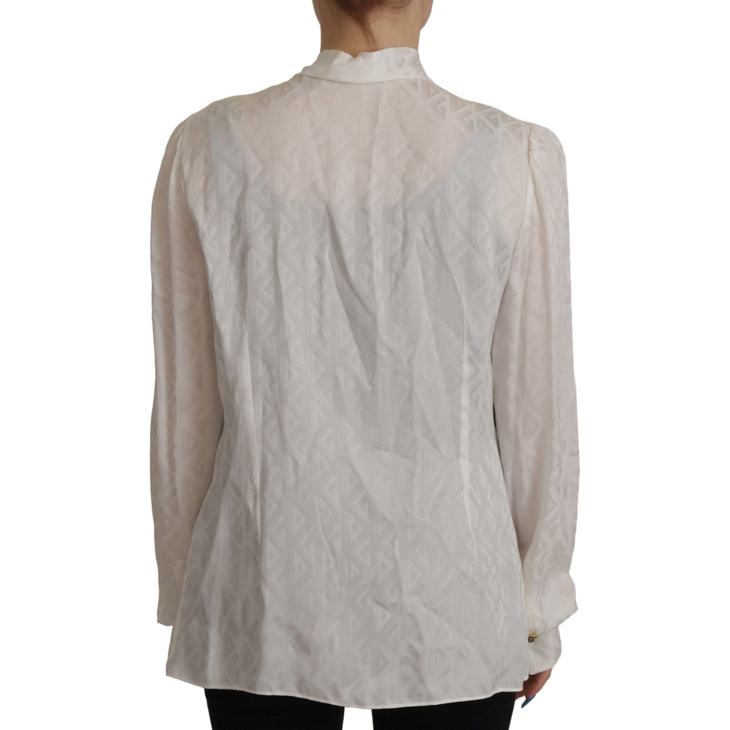 Dolce & Gabbana Elegant Silk Ascot Collar Blouse