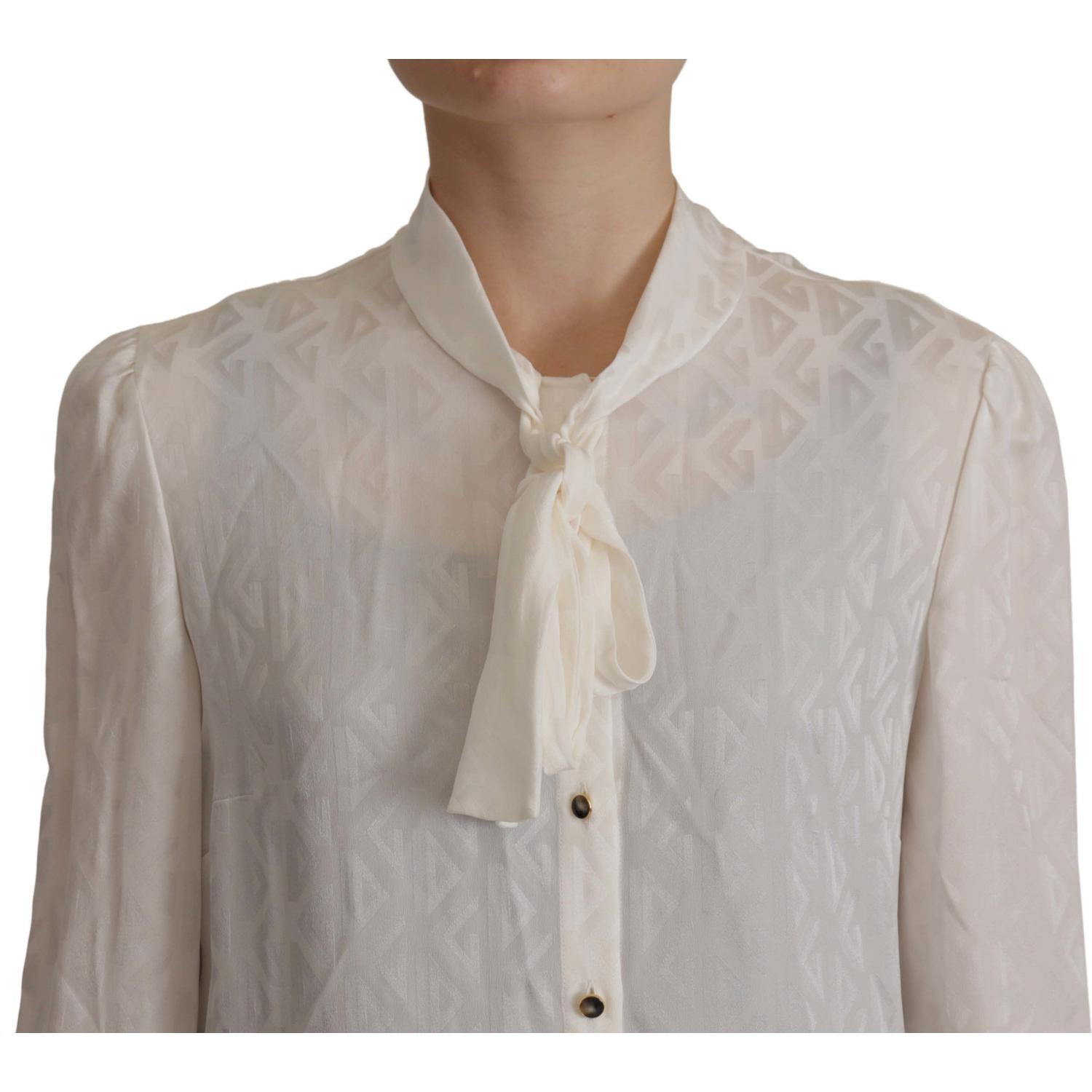 Dolce & Gabbana Elegant Silk Ascot Collar Blouse