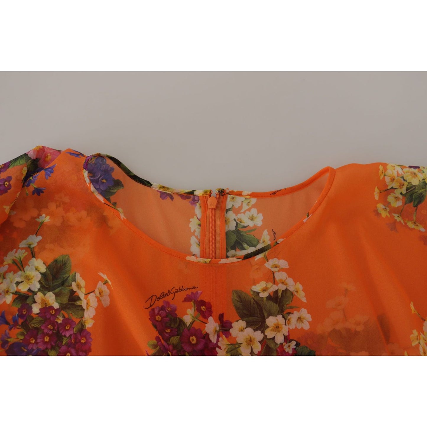 Dolce & Gabbana Elegant Floral Silk Blouse with Back Zipper Dolce & Gabbana