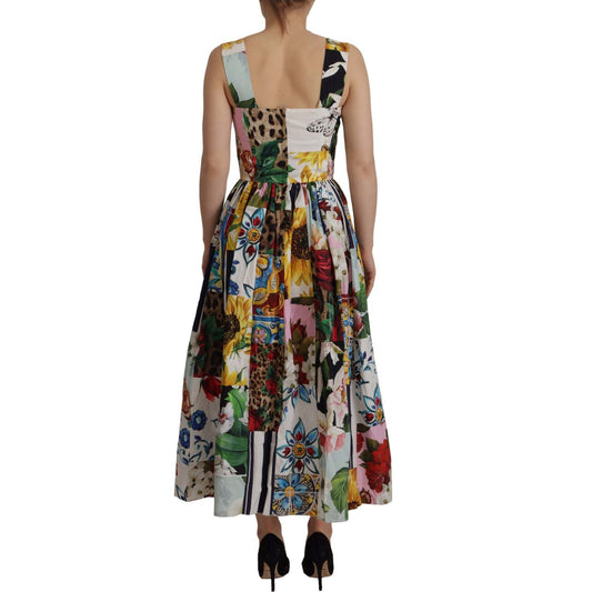 Dolce & Gabbana Elegant Floral A-Line Cotton Dress Dolce & Gabbana