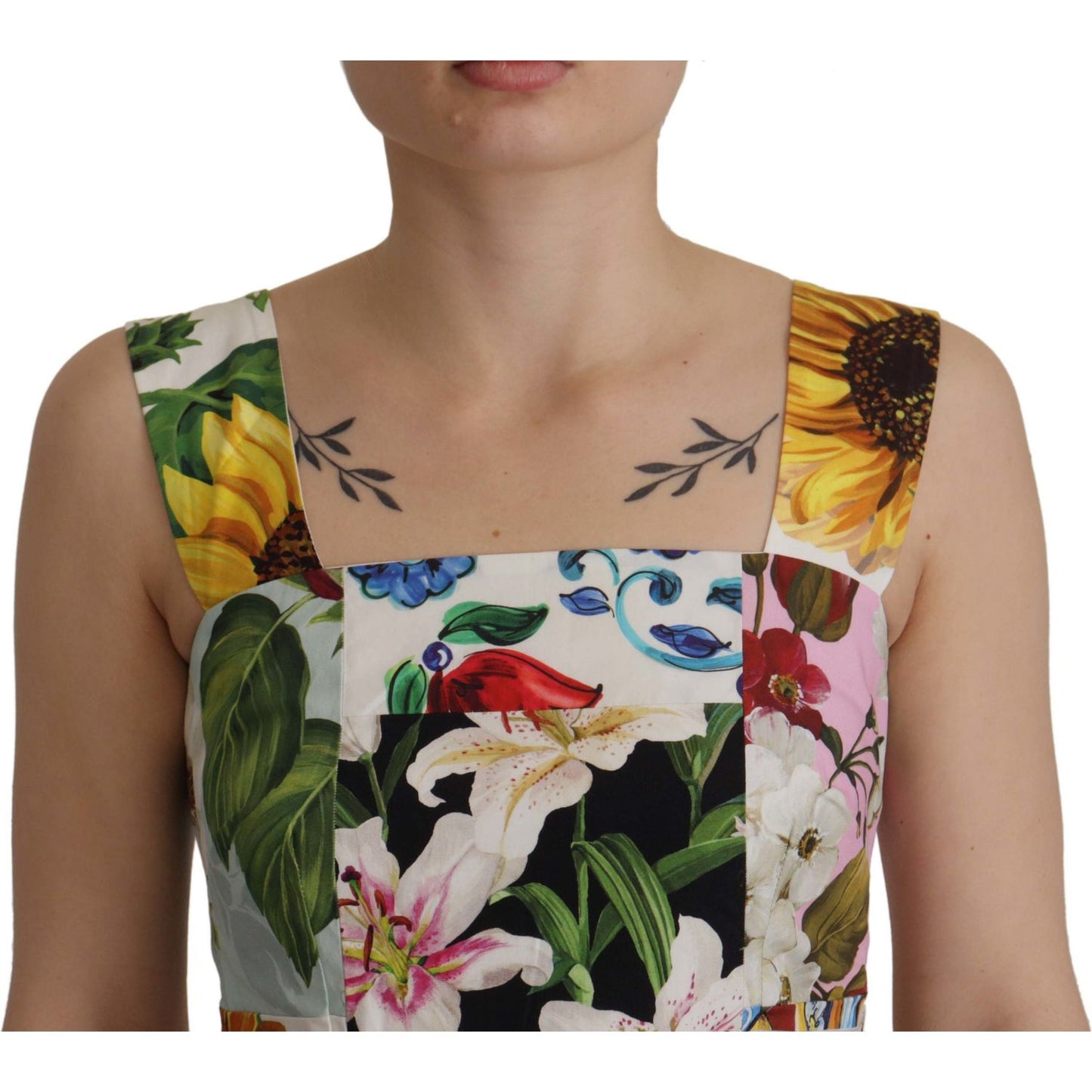 Dolce & Gabbana Elegant Floral A-Line Cotton Dress Dolce & Gabbana