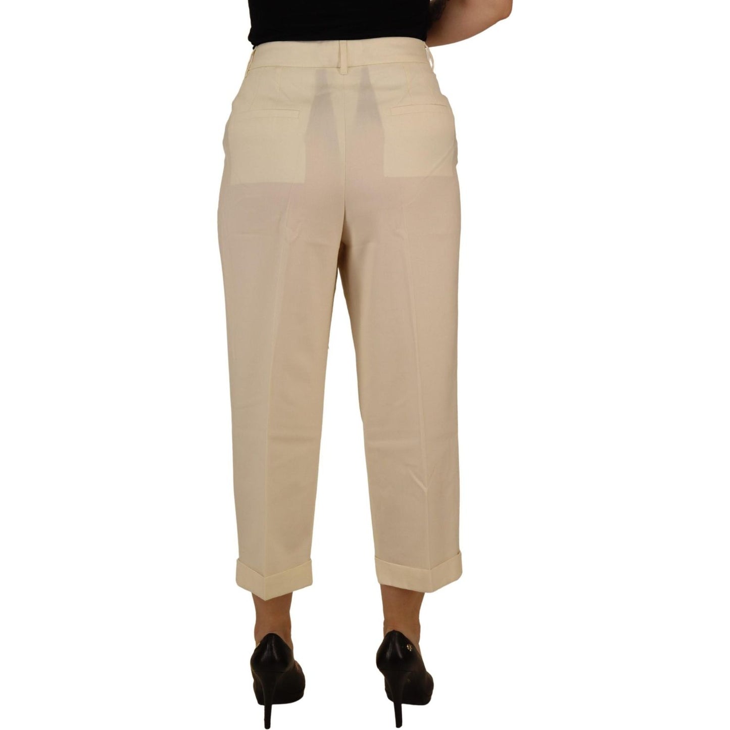 Dolce & Gabbana Elegant Ivory High-Waist Wool Pants Dolce & Gabbana