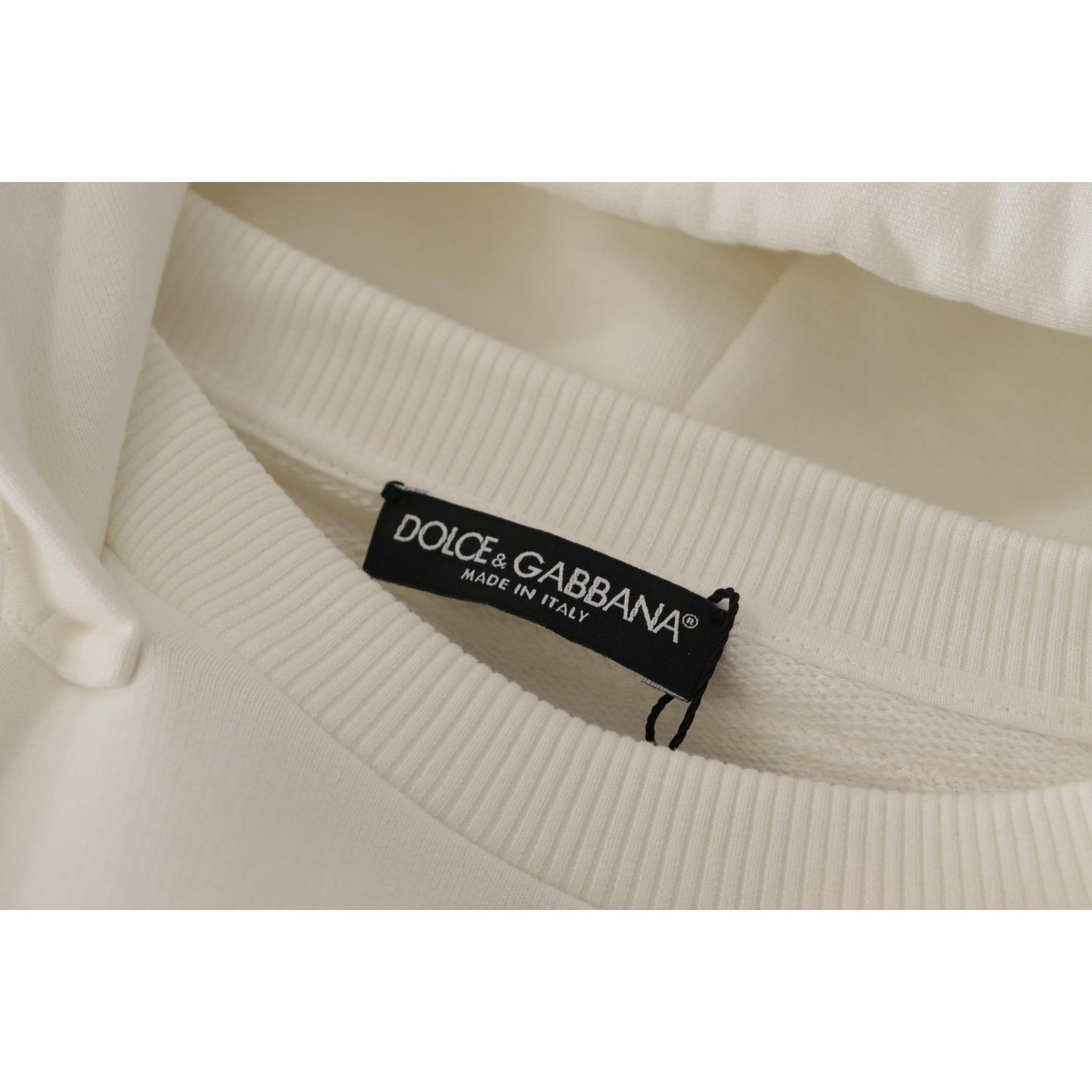 Dolce & Gabbana Chic White Hooded Pullover Sweater Dolce & Gabbana